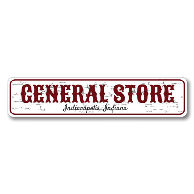 General Store City State Aluminum Sign