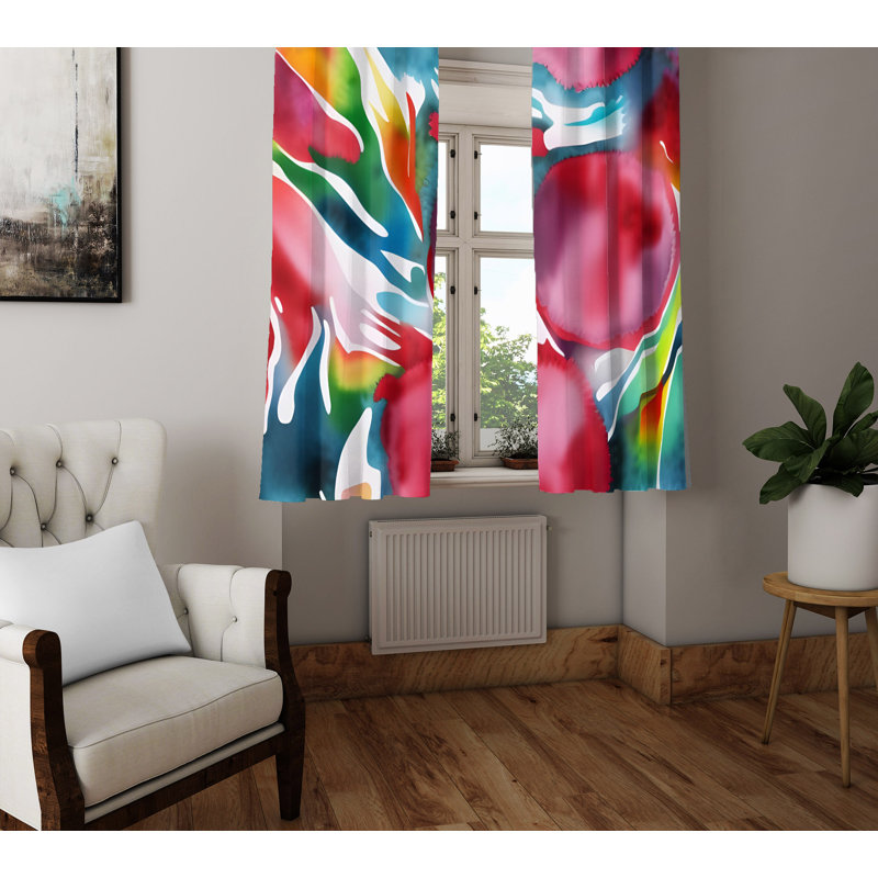 Paire de rideaux semi-transparents en polyester Deadre, L 40 po x L 52 po