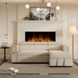 Aaden L-Shaped Sectional Sofa Bed with Adjustable Headrest & Storage