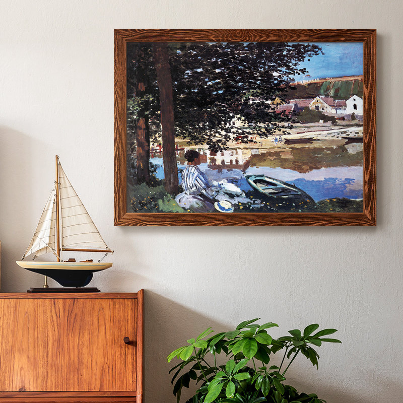 «The River Has Burst Its Banks» par Monet - reproduction d'art sur toile, Érable, H 22 po x l 32 po x P 1,5 po