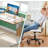 2 Piece Electric Desk with PU Leather Chair Office Set-1113027904