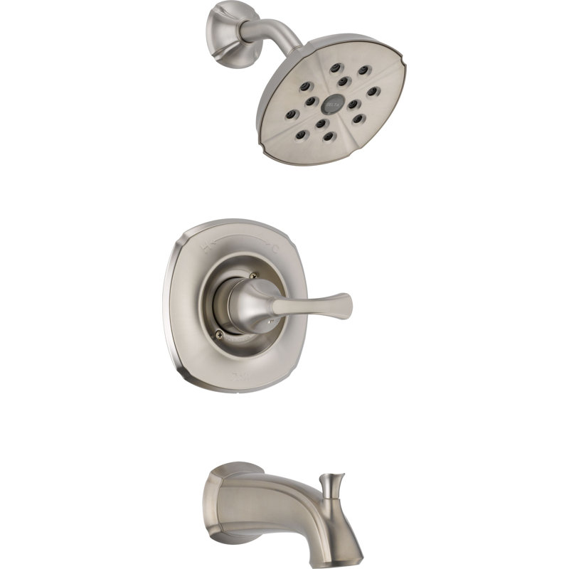 Robinet de bain et douche à inverseur avec poignée levier et contrôleur Addison, Acier inoxydable Brilliance
