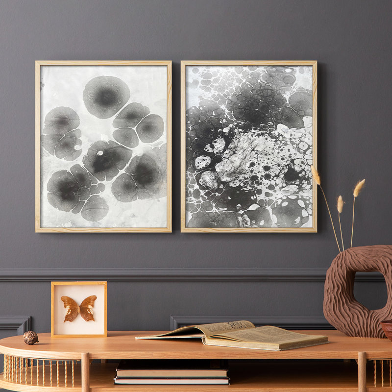 Impression encadrée Marble V-Premium - prête à être accrochée - aucun clou requis - aucun clou requis, Bois naturel