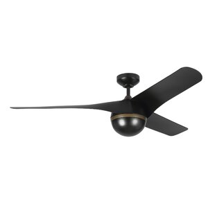 56" Hedwiga 3 - Blade LED Standard Ceiling Fan with Remote Control and Light Kit Included