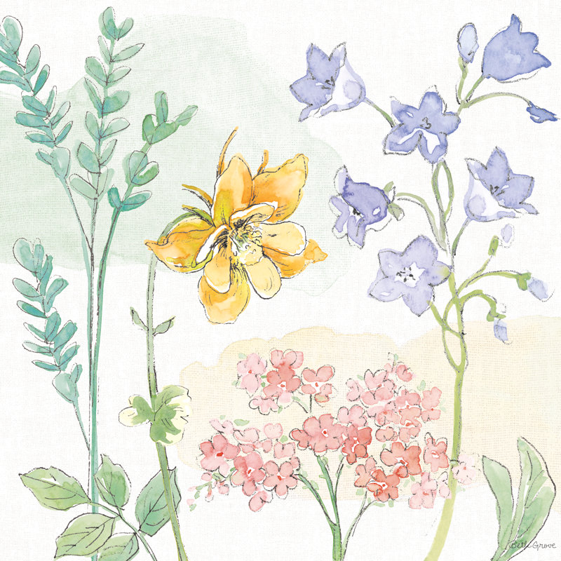 Peaceful Petals VII - impression sur toile tendue, Cadre simple noir, Oui, H 12 po x l 12 po x P 1,25 po