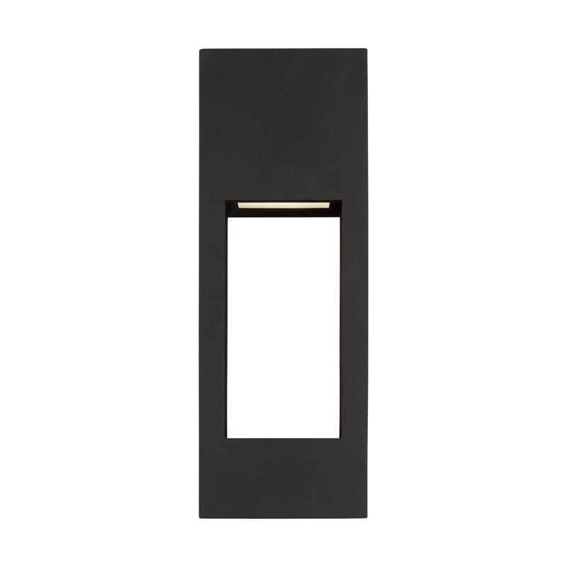 Testa LED Outdoor Flush Mount, Black, 16" H x 5.75" W x 5.75" D