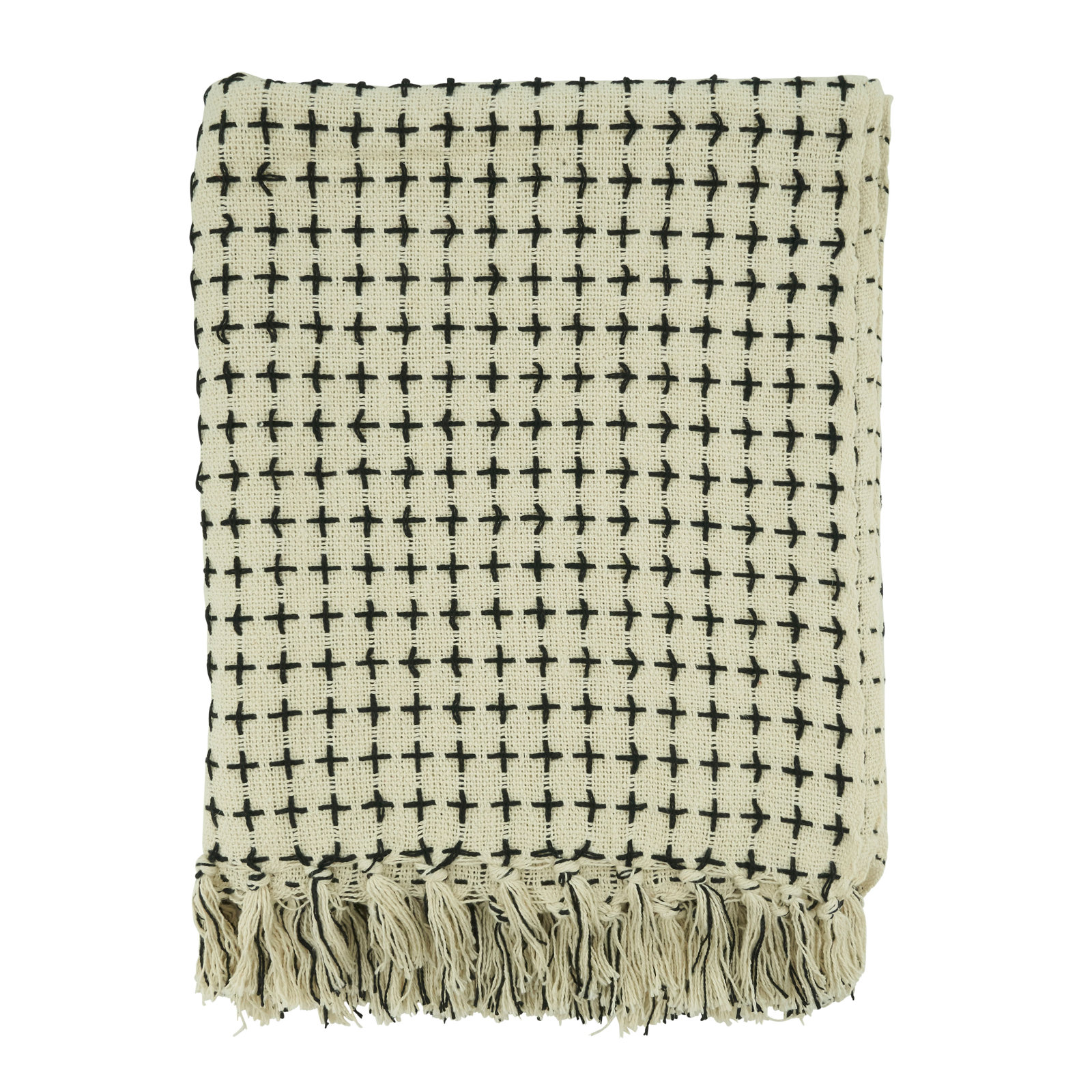 Fairdale Cotton Hand Woven Throw Blanket, White