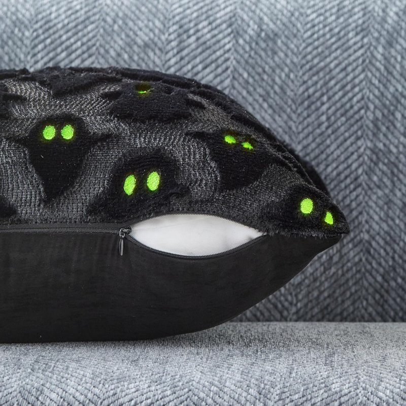 Housses de coussin Halloween 40x40 cm (2 pièces) Fantôme blanc Décoration Halloween Ensemble de 2 housses de coussin décoratives en fausse fourrure et laine pour fauteuil, canapé, chambre, salon