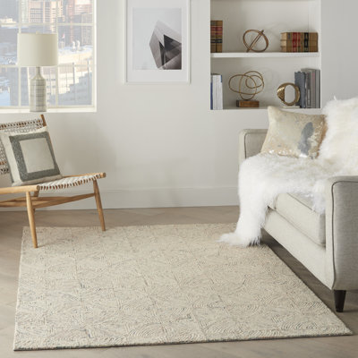 Tapis ivoire multicolore moderne Farhaad 5 pi x 7 pi 6 po