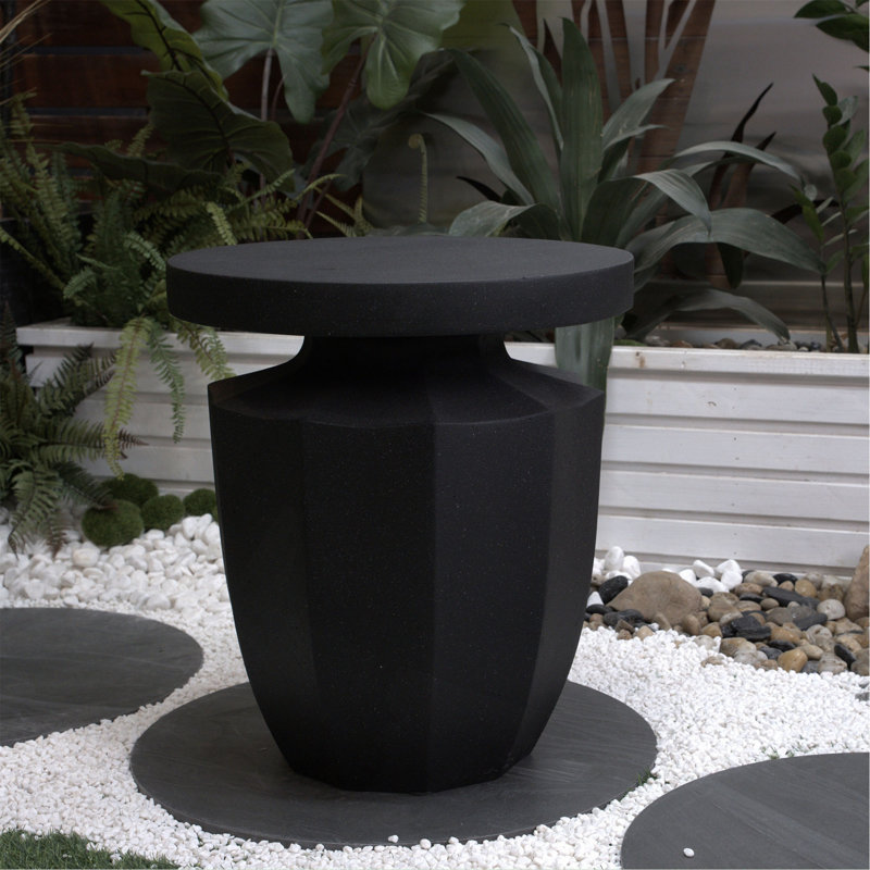 Table de bout décorative de jardin, table d'appoint moderne robuste robuste en faux terrazzo, table d'appoint pour l'intérieur et l'extérieur