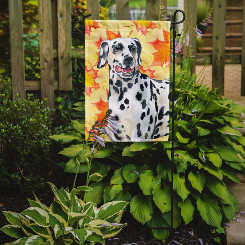 Automne 2 côtés en polyester 15 x 11 po drapeau de jardin, Dalmatien gris