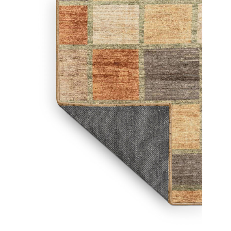 Tapis décoratif multicolore à motif abstrait, Rectangle 7 pi x 9 pi