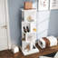 Bibliothèque rotative à 4 niveaux, bibliothèque rotative empilable à 360 °, support de rangement sur pied pour le bureau de la chambre à coucher, blanc