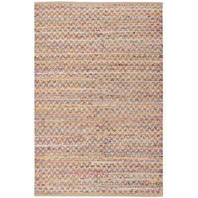 Tapis en jute / sisal rouge / naturel tissé à plat à la main Herzig