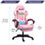 Inbox Zero Adjustable Reclining Ergonomic Faux Leather Swiveling PC & Racing Game Chair-1969139410