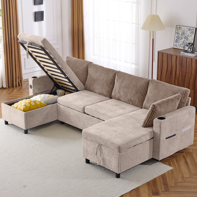 Canapé-lit 113,4 po, Chenille brun