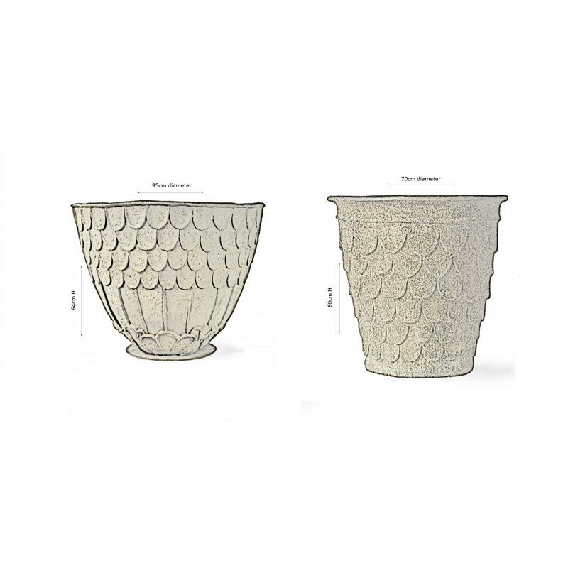 Hernandes Fiberglass Planter, 64 cm H x 95 cm W x 95 cm D, Terracotta