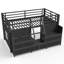 Lit simple mezzanine bas avec tiroirs de rangement, tablettes et lumières, lit mezzanine en métal avec espace sous le lit, sans sommier, noir-129464986