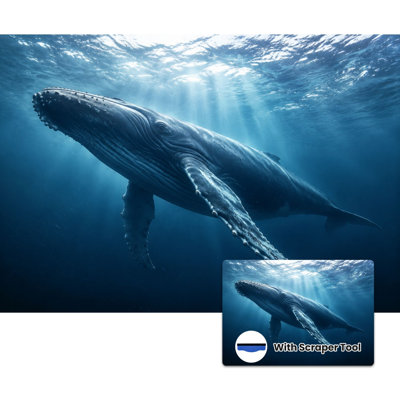 Murale auto-adhésive moderne pour la chambre à coucher Peel and Stick L 100 po x l 144 po - avec baleine à bosse