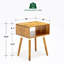 Table de chevet Finney en bois d'acacia massif pour salon et chambre, tiroir à fermeture douce-1119974664