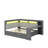 Full Size Daybed With Storage Shelves,Trundle,Charging Station,LED Light,Desk And Upholstered Headboard And Backrest-483195683