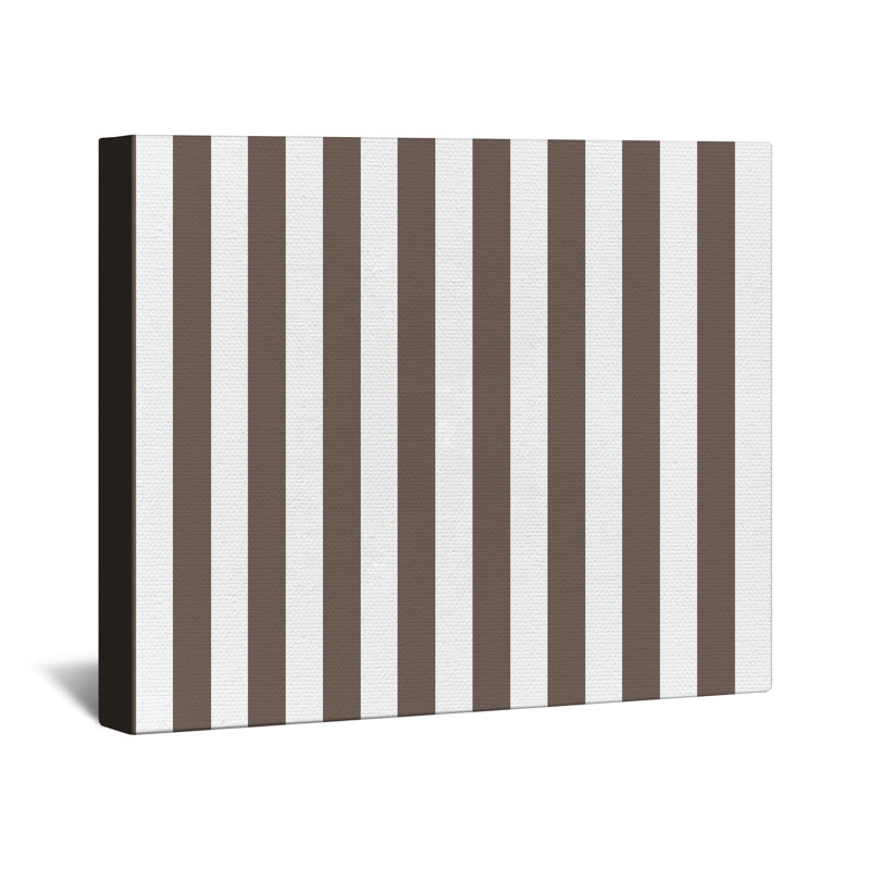 Brown White Stripes Canvas Gallery Wrap in Many Sizes, 12 x 12 pouces