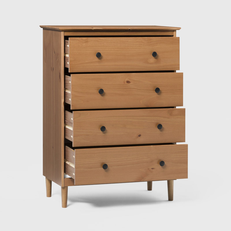 Fernville 73 cm W Chest of 4 Drawers, Caramel