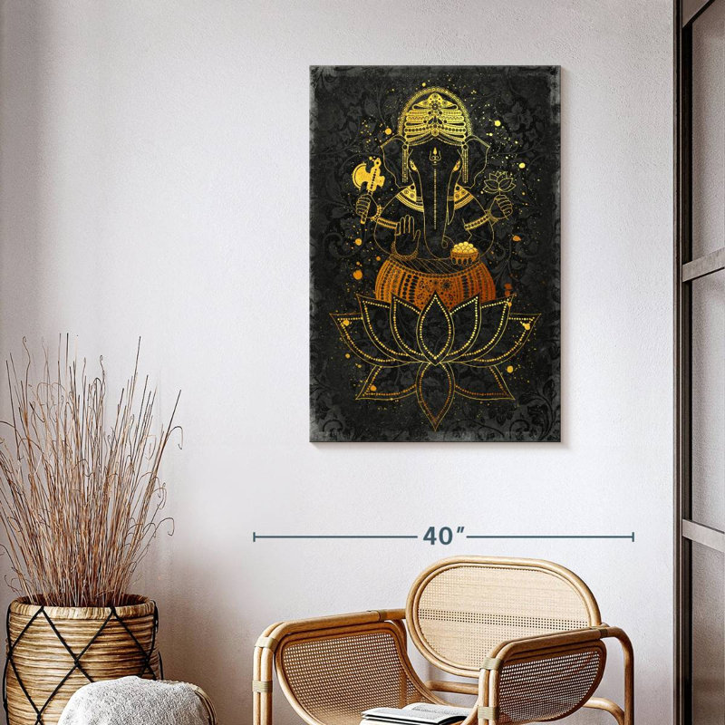 «Hindu God Ganesha», reproduction sur toile tendue, H 39 po x l 26 po x P 1,25 po
