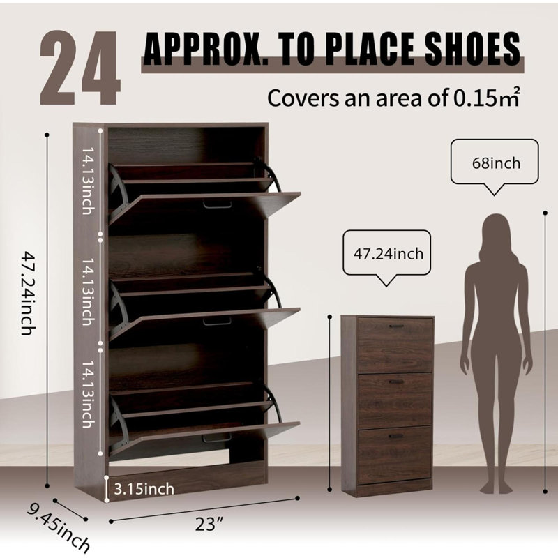20 Pair Shoe Storage Cabinet