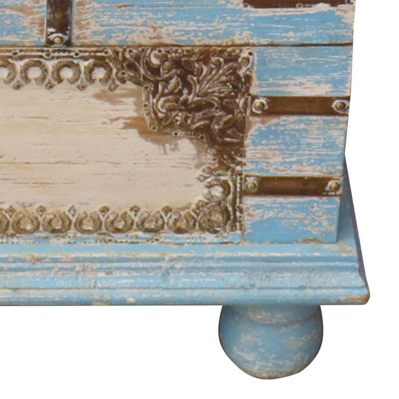 Armisha Blanket Chest, Blue/Antique Gold