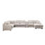 Canapé d'angle modulaire en chenille beige et tissu 141,5 po Chiara-1045401579