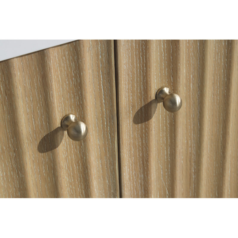 Washed Oak Single Bathroom Vanity with Quartz Top