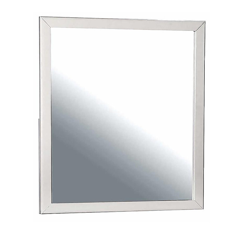 Miroir Menno blanc, finition bleue