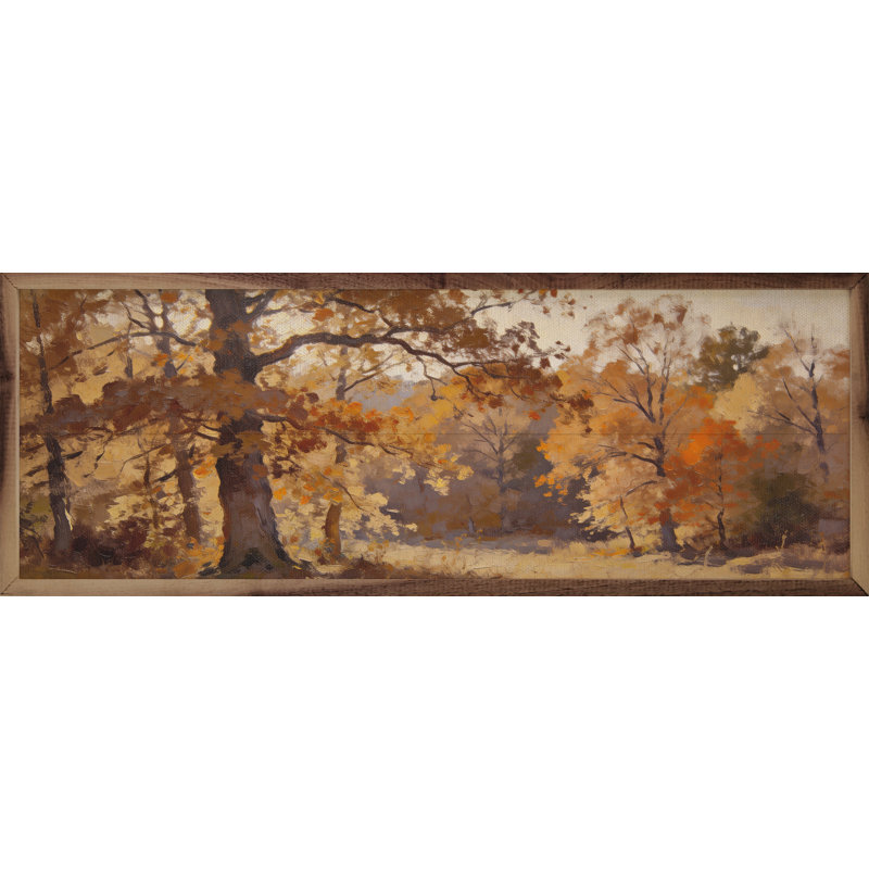Arbres d'automne à la lumière dorée, H 4 po x l 12 po