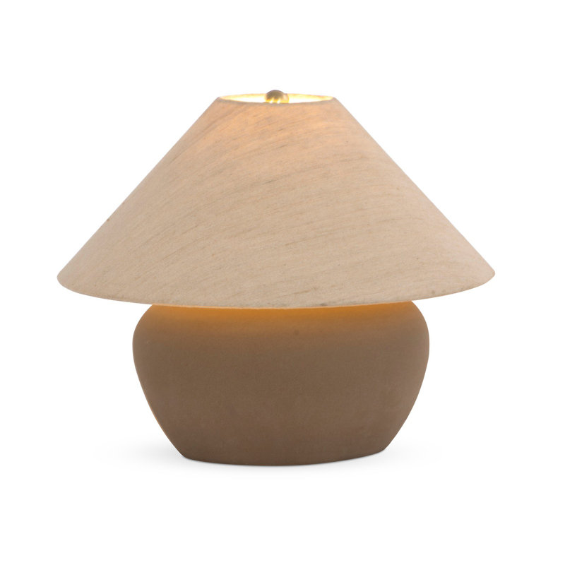 Lampe de table Kiyo - Céramique noire brillante, Sable pâle