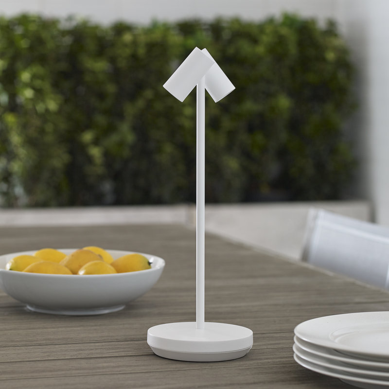 Doppia Accent Rechargeable Table Lamp, Matte White