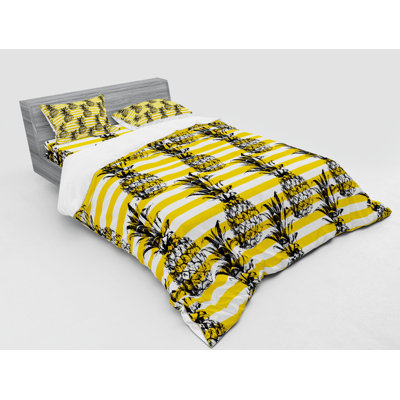 Ensemble de housse de couette en microfibre grunge noir / terre / jaune