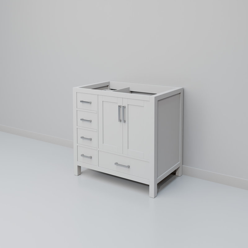 Jacques Right Offset Single Bath Vanity, White