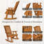 Chaise berçante d'extérieur en bois avec table