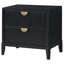 Jack Nightstand, 2 Drawers, Gold Metal Handles, Wire Brushed Black Wood