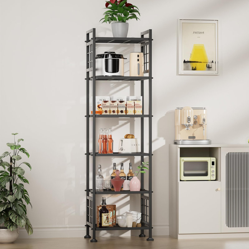 6-Wire Standing Storage Shelf, Black