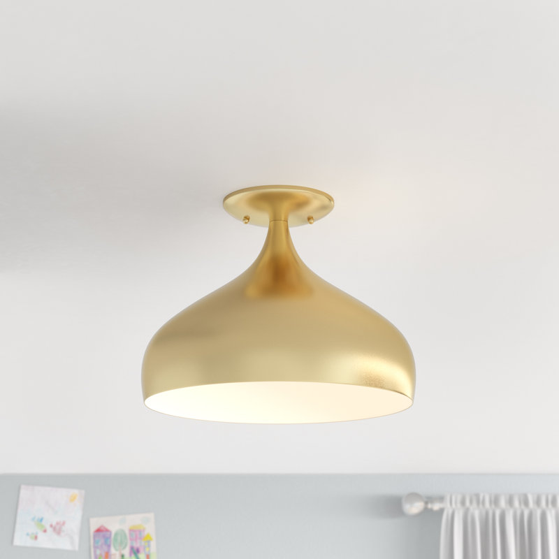 Plafonnier semi-encastré 1 lumière 11,75 po Fiddletown, Or doux