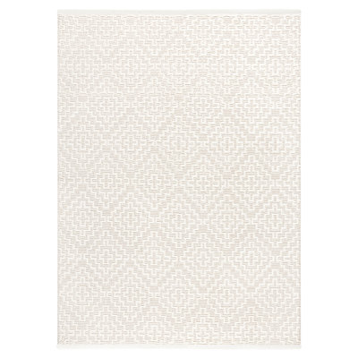 TOWN & COUNTRY LUXE Tretta Modern Geo Area Rug with Plush High-Low Texture, Ivory
