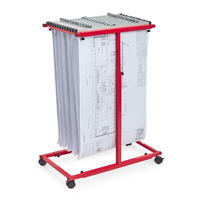 Steel Mobile Blueprint Large File Vertical Plan Center, and Hanging Clamps
