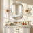 Beveled Frameless Oval Wall Mirror Bathroom Vanity Mirror-2008049259