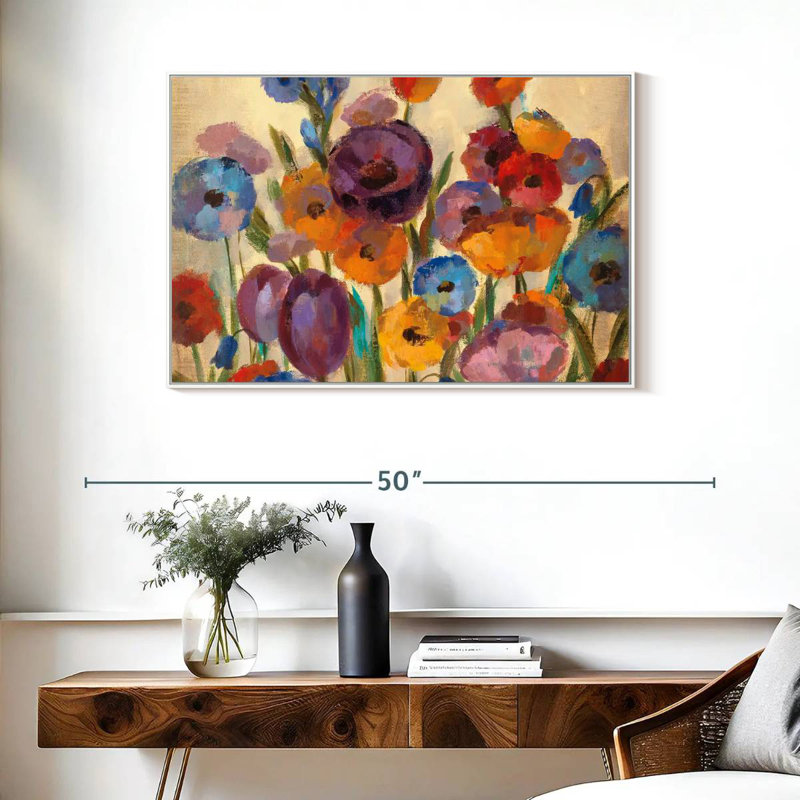 Garden Hues I, Cadre flottant blanc, 37 po x 25 po
