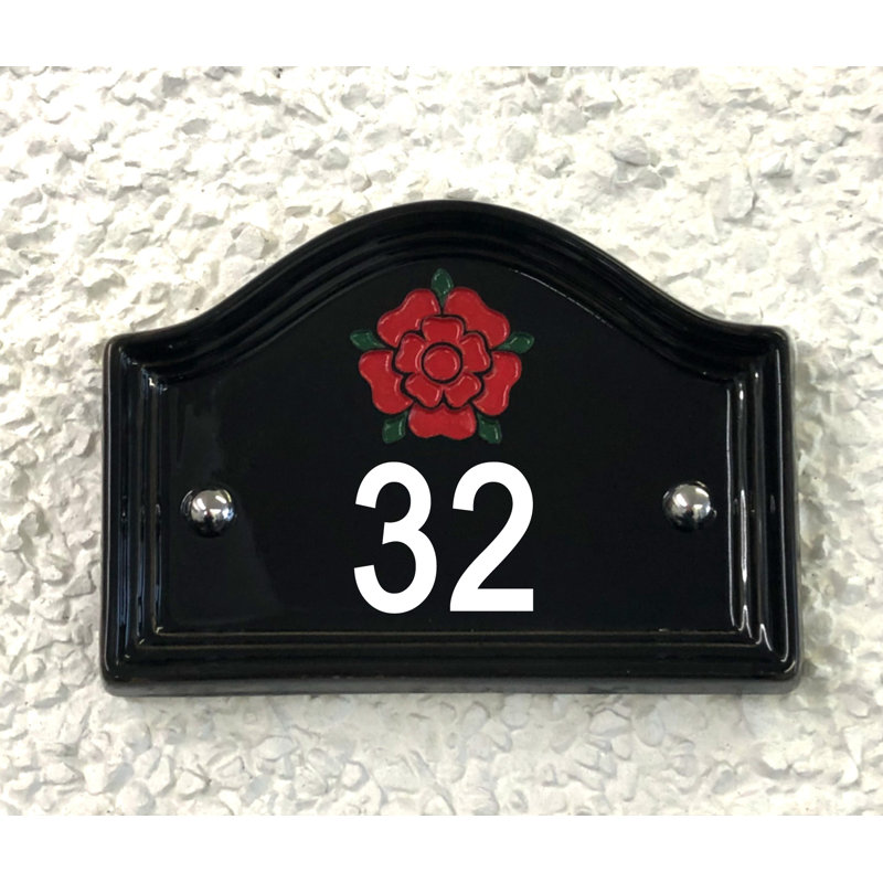 Walsham 16.5cm H Ceramic House Number, Black, 32