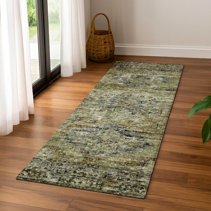 Tapis de qualité supérieure Mayfield Global, Tapis de couloir 2 pi 3 po x 7 pi 6 po, Aloès