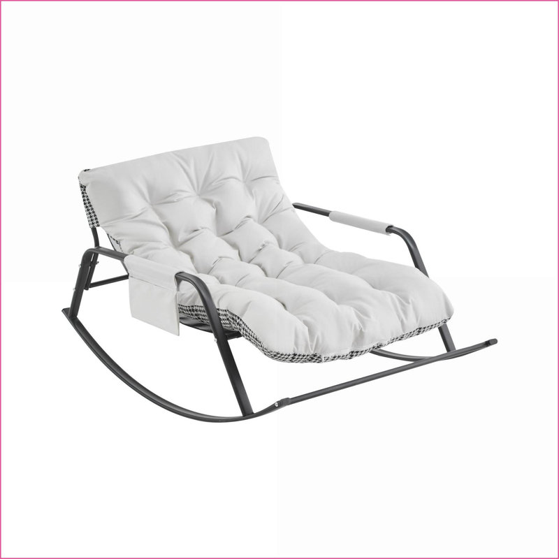 Chaise berçante, fauteuil inclinable coulissant moderne en cuir technique très large - Blanc | Boucle