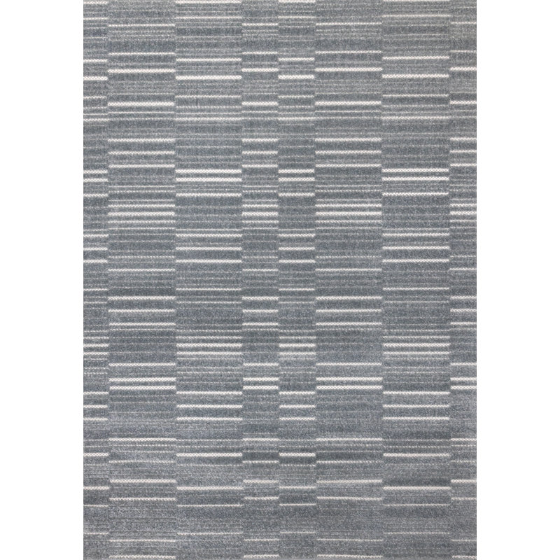 Tapis rayé bleu Kahana, Rectangle 5 pi 3 po x 7 pi 7 po